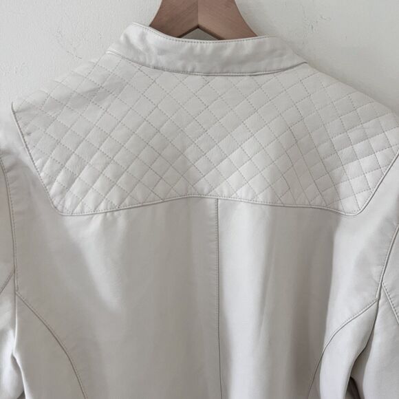 NWT Levi Strauss & Co Women’s Cream Color Faux Leather Motorcycle Jacket… - Picture 11 of 13